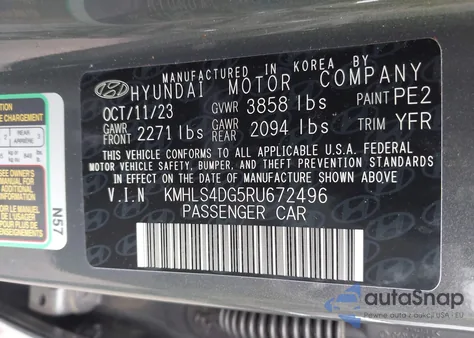 2024 Hyundai Elantra Sel z USA, uszkodzony, nr VIN KMHLS4DG5RU672496